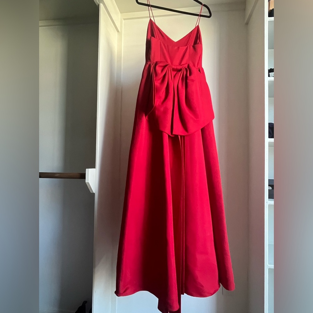 Sachin + Babi Red Bow-Back Evening Gown - Picture 11 of 16
